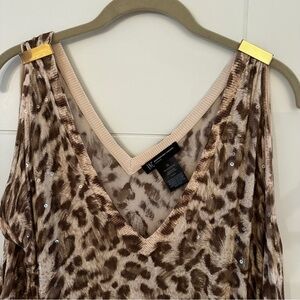 INC International Concepts Animal Print Knit Top 1X NWT